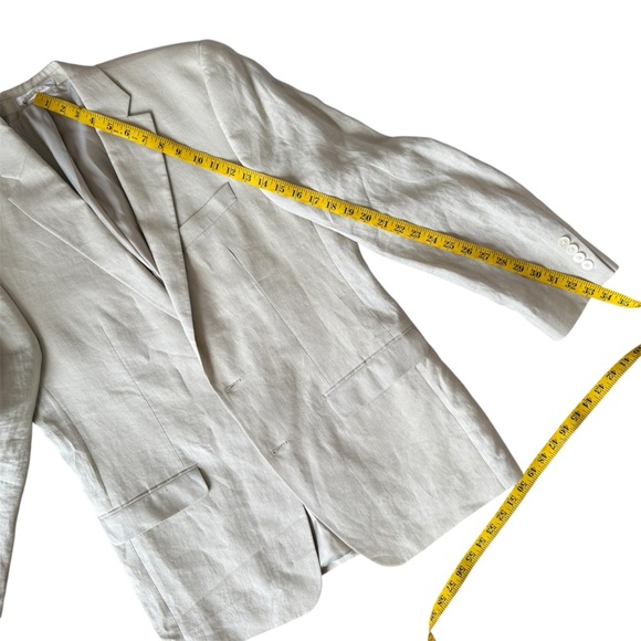 Ralph Lauren 100% Linen Blazer Men’s Size 42L Tan Beige  Classic  **read Desc** - Picture 14 of 15